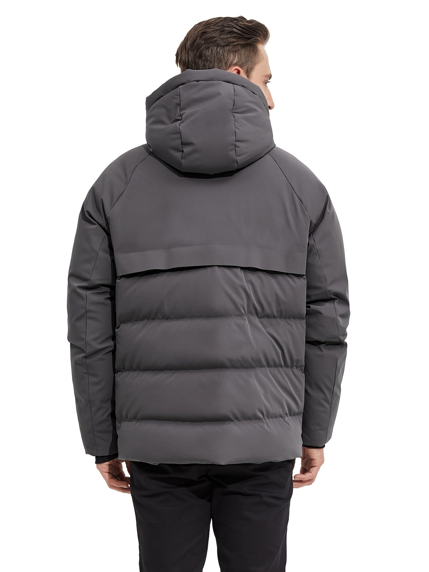 Men's Down Jacket with Adjustable Hood