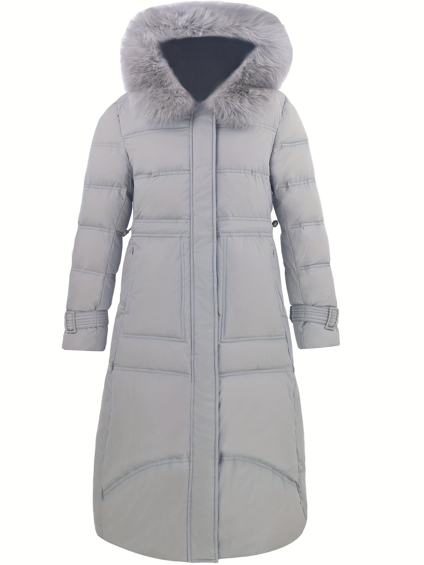 Fluffy Trim Hooded Coat