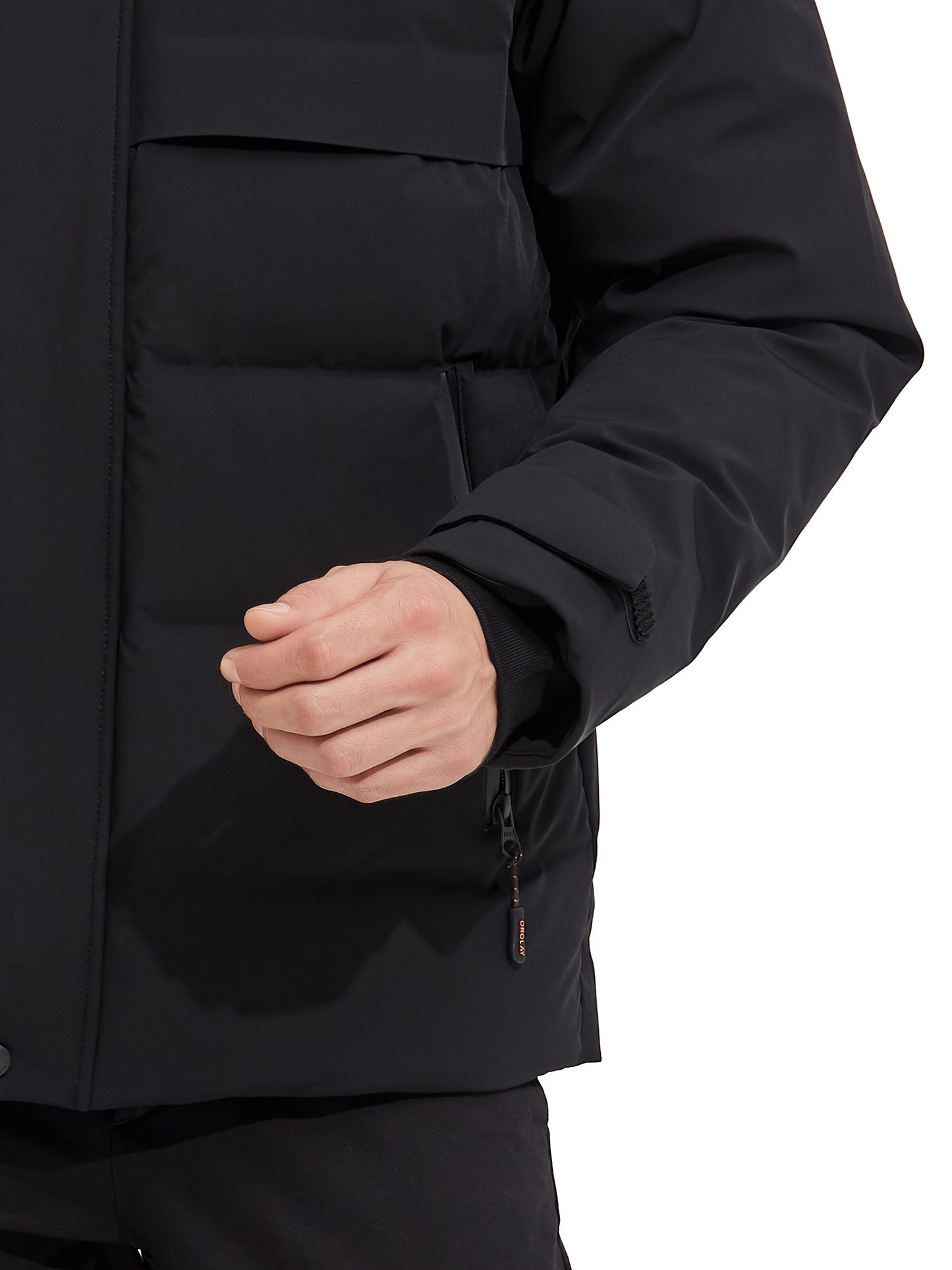 Men's Down Jacket with Adjustable Hood