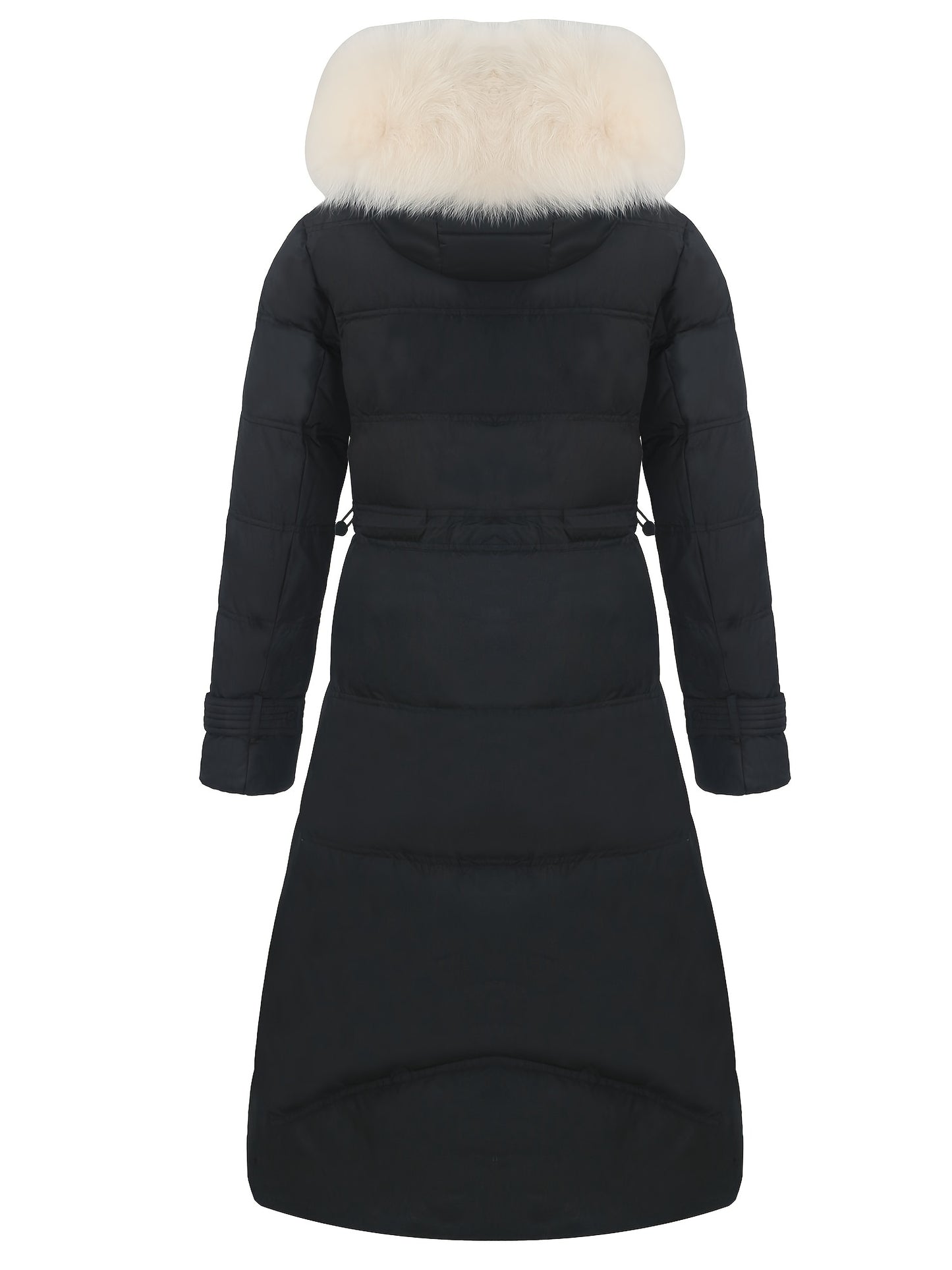 Fluffy Trim Hooded Coat