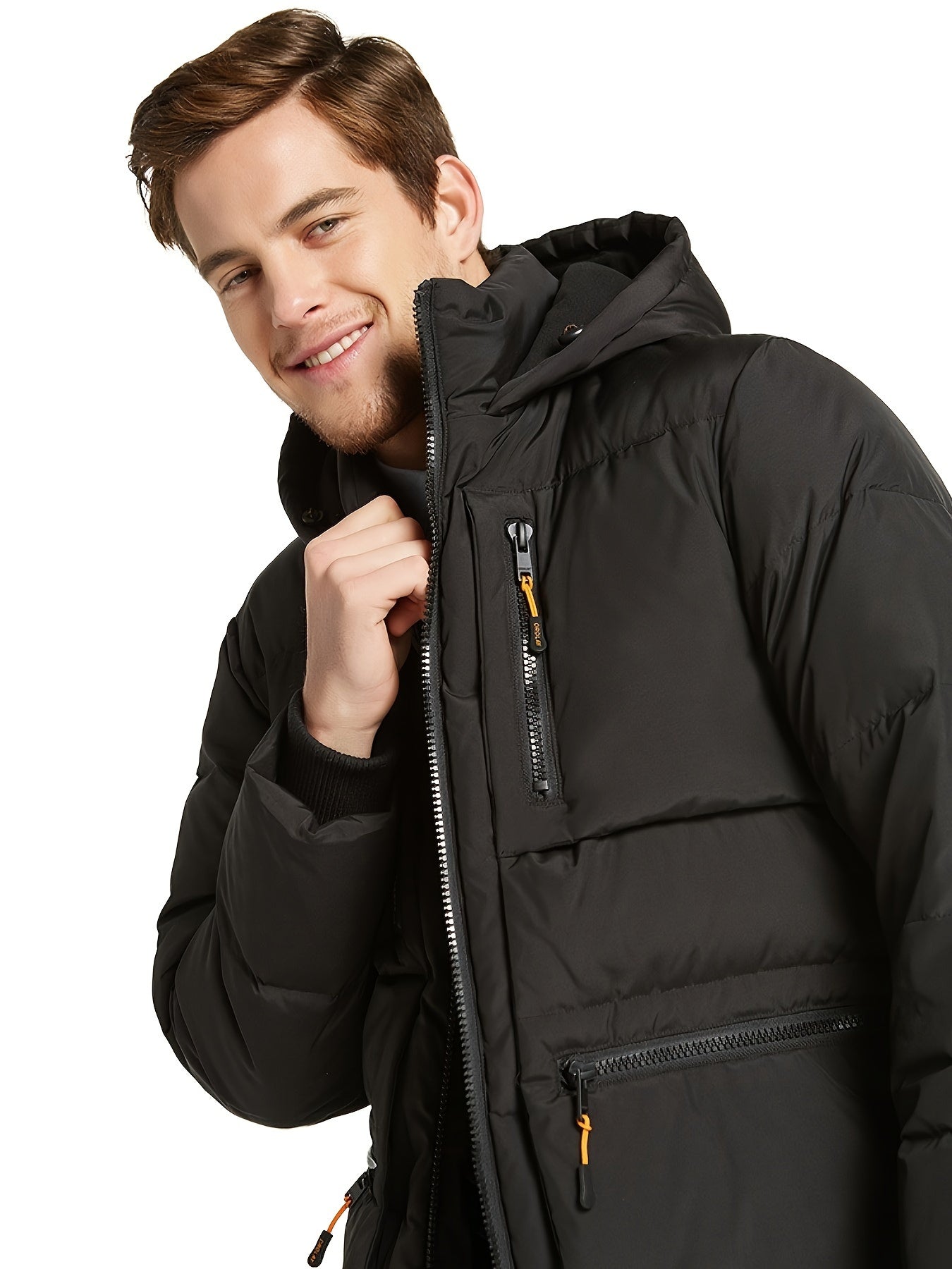 Men's Thickened Down Jacket with 6 Pockets